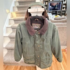 Pacific Trail Men's Dark Green and Brown Lined Insulated Field Jacket Size M